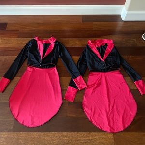 red and black collar jazz costume